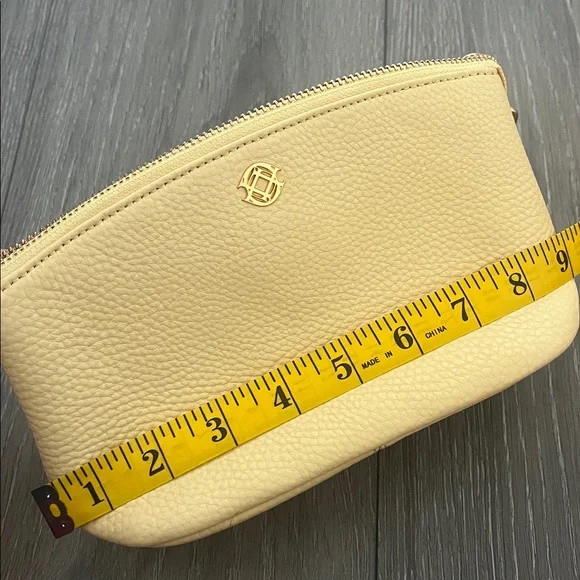 Dagne Dover Yellow Lola Leather Cosmetics Pouch Size Small - Picture 13 of 15